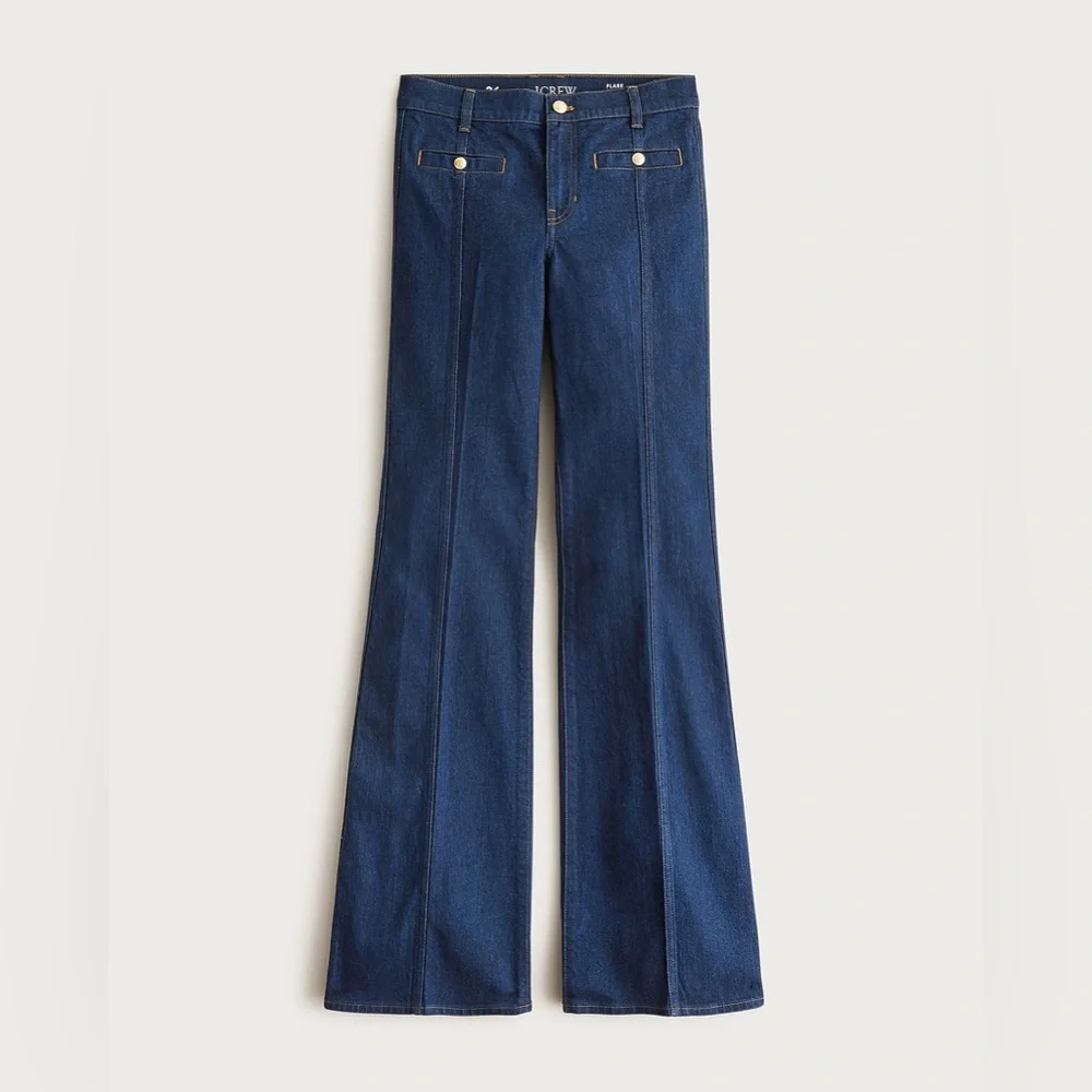 NWT J.Crew Petite New Vintage Flare Jean in Rinse Wash - Picture 5 of 11